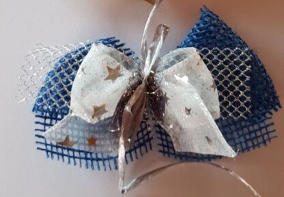 Dekoschleife blau + weiß