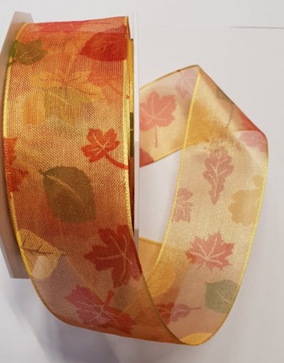 Dekoband Autum Herbstband 20m Rolle 4cm breit, Drahtkante 11,50€