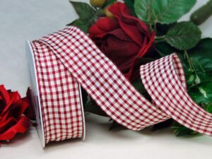 Karoband Weinrot - weiß