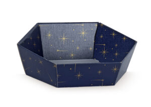 6eck klein Weihnachtsstern Blau